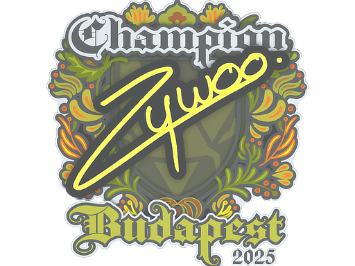 Sticker ZywOo (Champion) | Budapest 2025