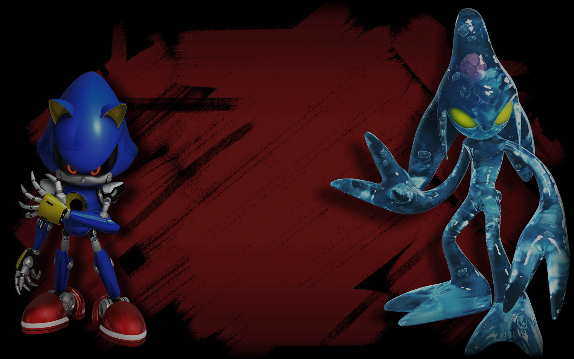 sonic the hedgehog, metal sonic, and chaos sonic (sonic and 1 more